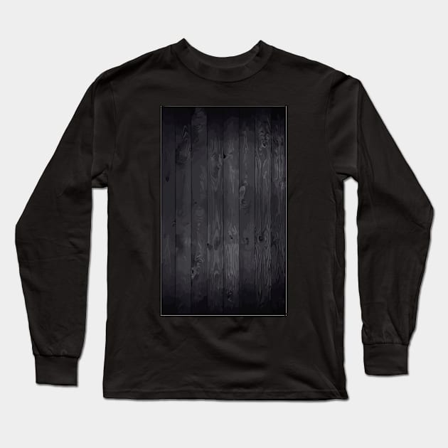 Dark Wood Texture Long Sleeve T-Shirt by Abili-Tees